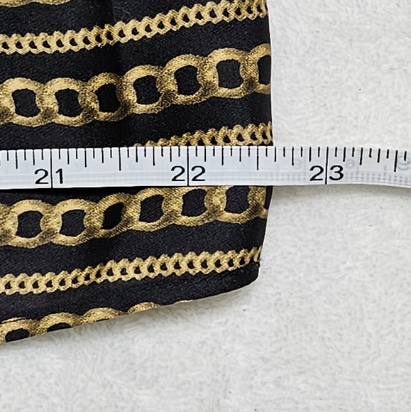 Michael Kors Black Chains Links Print Boat Neck Short Sleeve Large - Picture 8 of 10